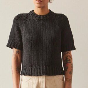 Cordera Cropped SS Sweater, Black O/S